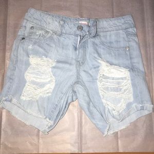 Distressed Jean Shorts (CHARLOTTE RUSSE)